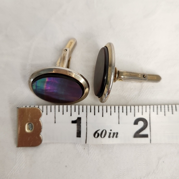 Silver Mother of Pearl Cufflinks - Picture 6 of 6